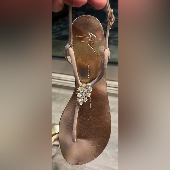 Giuseppe Zanotti jeweled thong sandals, rose gold color size 37 or size 6 - Picture 7 of 12